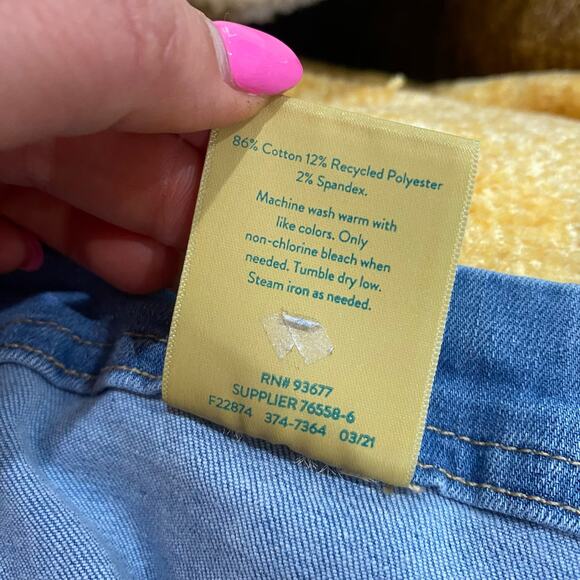 Therabouts Girls Overall Denim Dress Size 16 Button Front Jean Jumper Casual - Picture 6 of 6